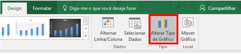 Alterar tipo de gráfico do Excel