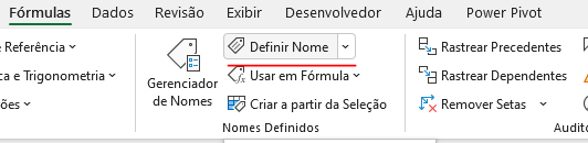 Gerenciador de Nomes no Excel