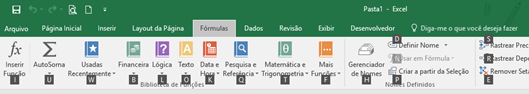 Atalhos da guia fórmulas