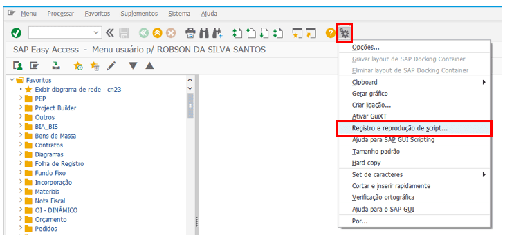 SAP GUI Scripting com Excel VBA - gravação