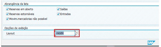 Inserir layout no SAP
