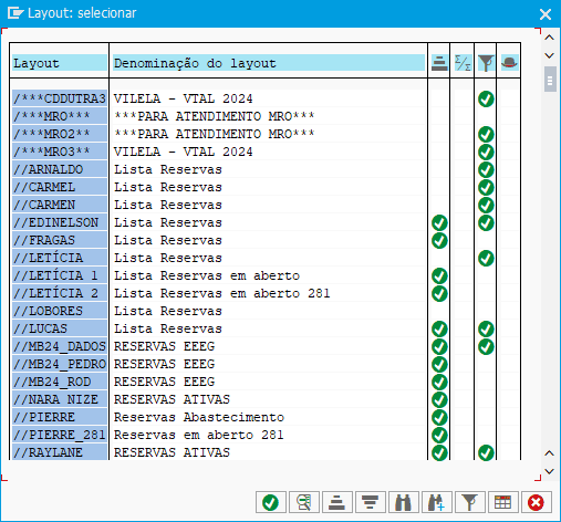 caixa de layouts do SAP